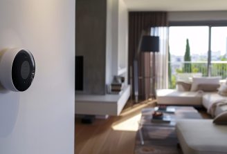 Minimalist home with smart home security system