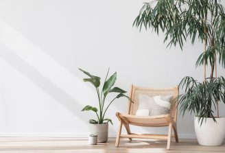 View,Of,Modern,Scandinavian,Style,Interior,With,Chair,And,Green